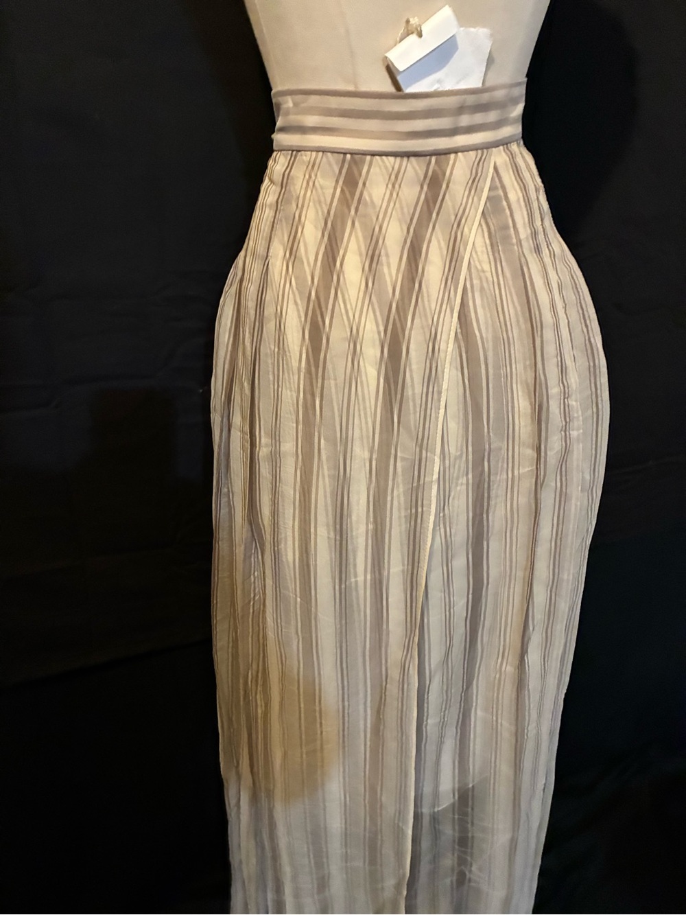 Brunello Cucinelli Silk Cream Tan Pleated Maxi Skirt 8 NWT Made in Italy - Picture 13 of 16